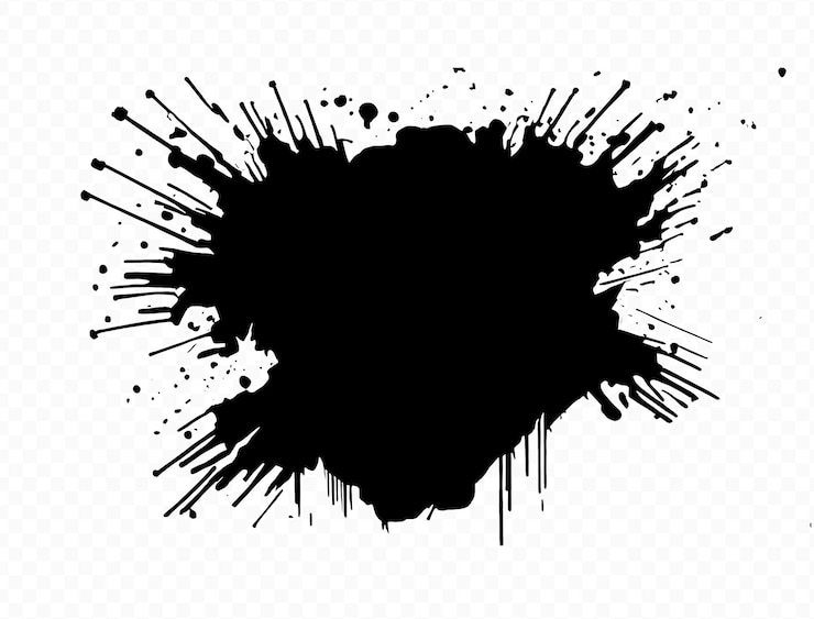 PSD abstraktní banner s tahy štětcem a cákanci inkoustu
