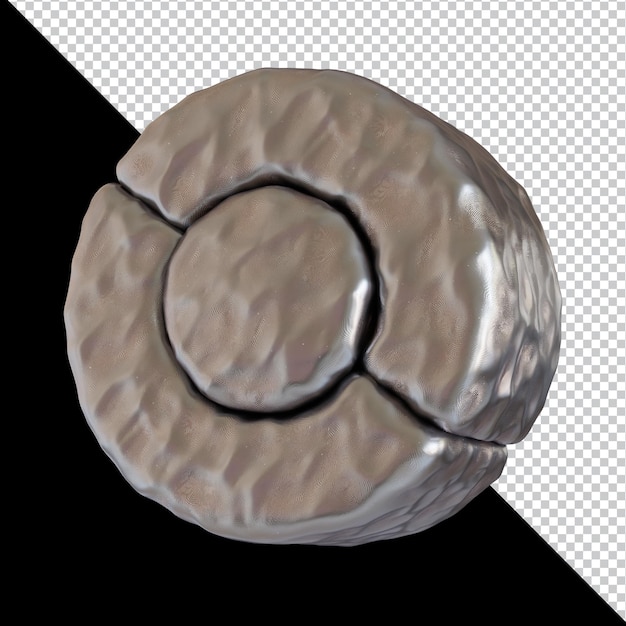 Abstraktní geometrický tvar futuristický kovový hliněný materiál návrh 3D renderování