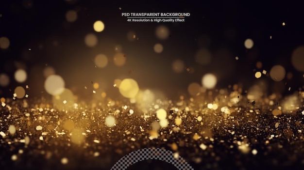 PSD abstrato desfocado ouro bokeh glitter luzes fundo feriado banner textura pano de fundo