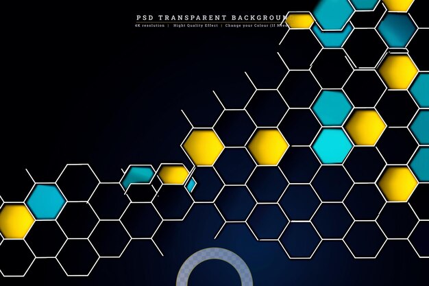 PSD abstrato hexagonal em fundo transparente