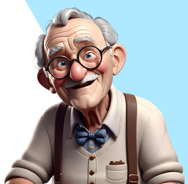El abuelo feliz en 3d