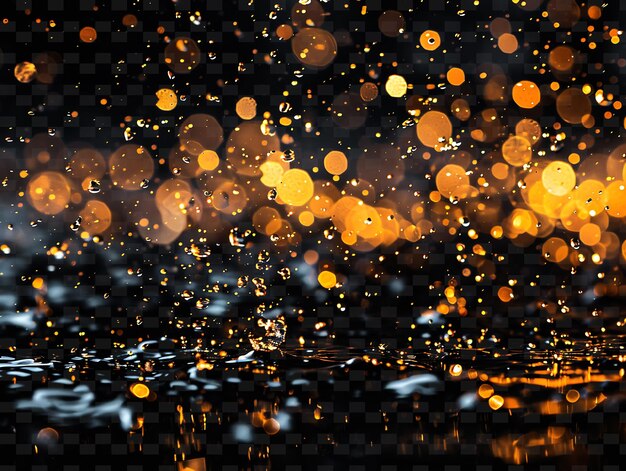 PSD abundant shimmering rainfall with plentiful steam and orange png neon light effect y2k collection