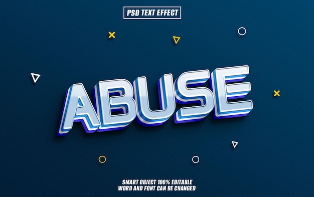 abus d'effet de texte police éditable typographie texte 3D