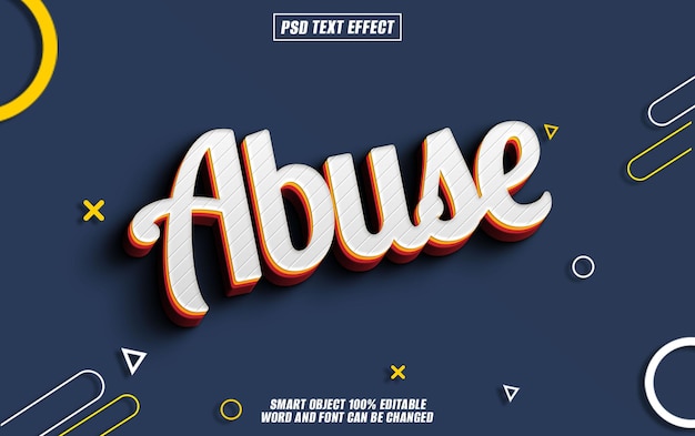 abuse text effect font editable typography 3d text