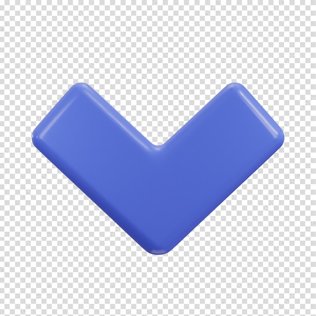 Abwärts-Chevron-Pfeil-Symbol-Richtungssymbol 3D-Rendering