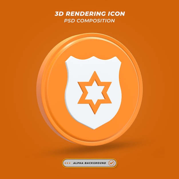 Abzeichensymbol in 3D-Rendering