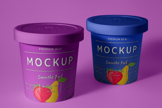 PSD acai-eis-verpackungsmodell