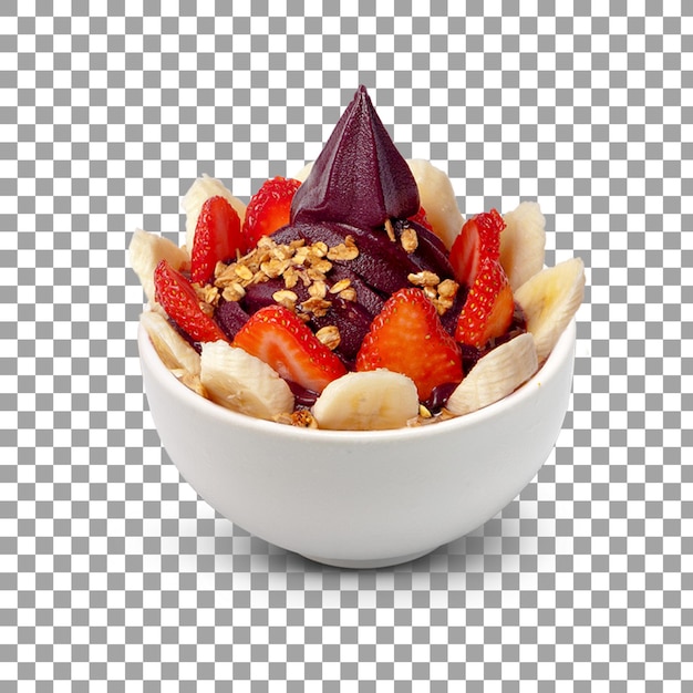 PSD açaí gelado em fundo transparente para composição do instagram e facebook