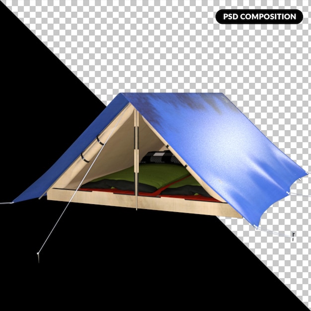 Acampamento ao ar livre renderização 3d PSD premium isolado