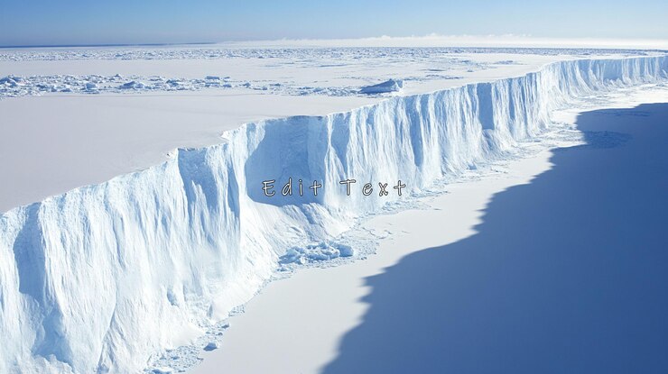 PSD el acantilado de hielo antártico el glaciar del océano blanco azul invierno frío