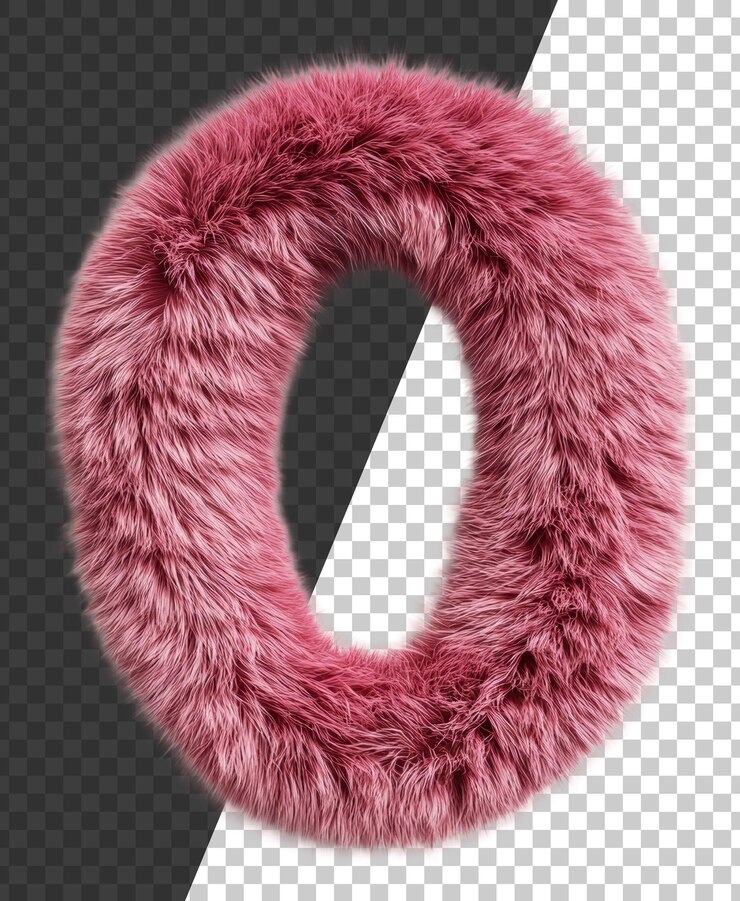 PSD accesorio de cuello de piel artificial de color rosa suave exhibido cortado en stock png