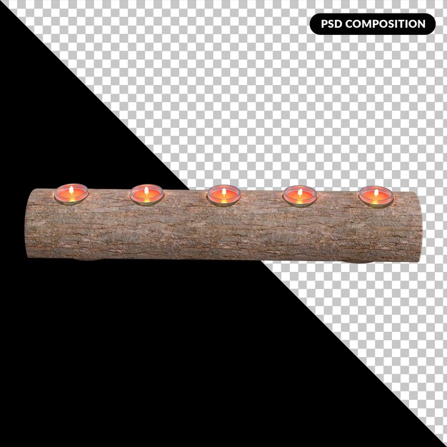 Accesorios de madera renderizado de activos 3d premium psd