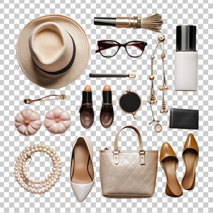 PSD accesorios para mujeres en black top view png