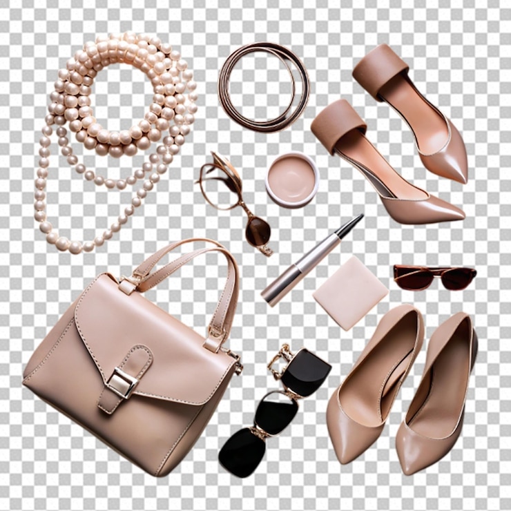 PSD accesorios para mujeres en black top view png