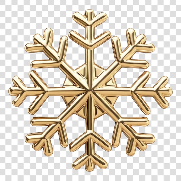 Accesorios de oro de copo de nieve de PNG