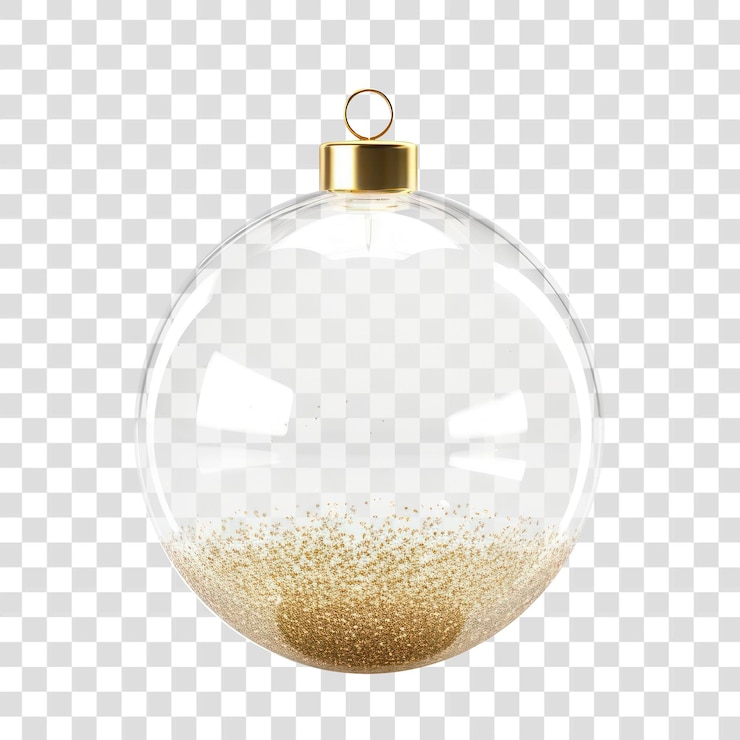 PSD accesorios de oro de navidad para la pelota de navidad de png