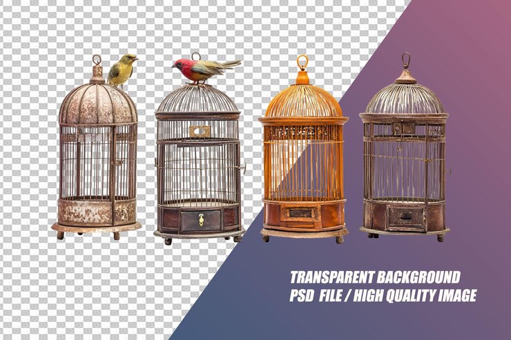 PSD accesorios para pájaros en fondo transparente png
