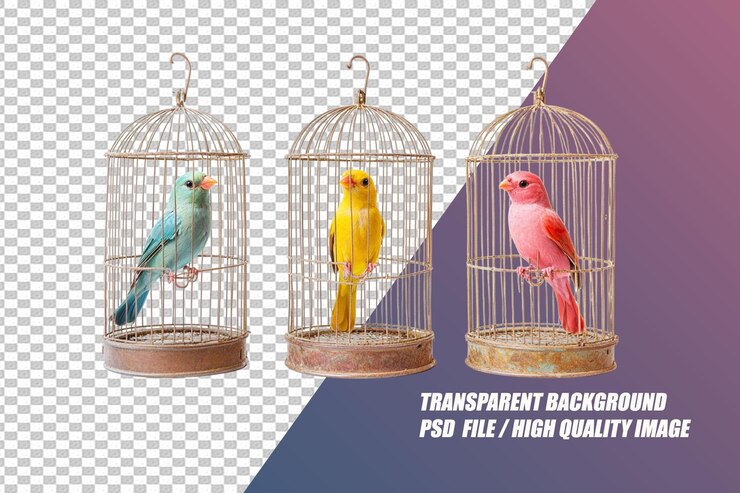 PSD accesorios para pájaros en fondo transparente png