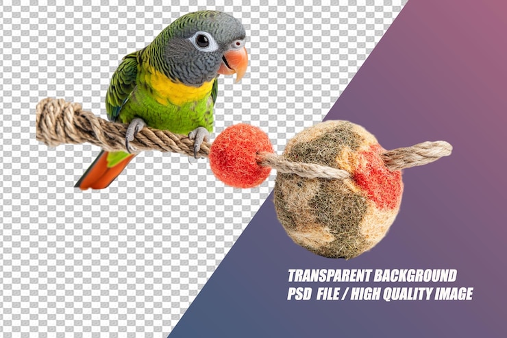 PSD accesorios para pájaros en fondo transparente png