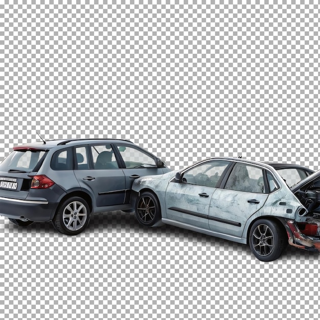 Accident de voiture 3D à fond transparent