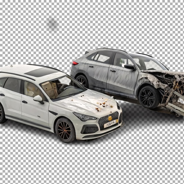 Accident de voiture 3D à fond transparent