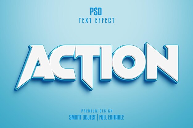 Acción efecto de texto 3d