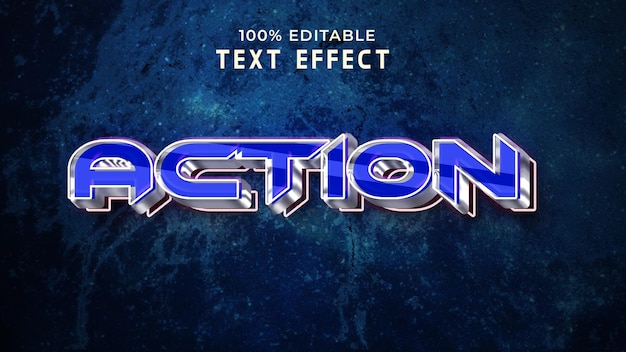 Acción efecto de texto editable 3d con fondo PSD Premium