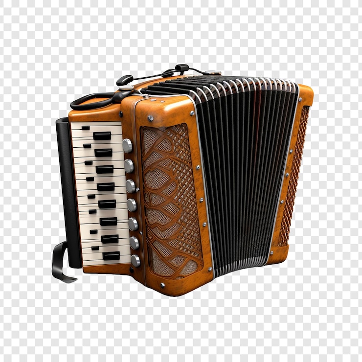 PSD accordeon isolato su uno sfondo trasparente
