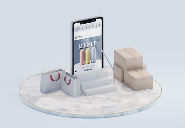 Accordo aziendale creativo con mock-up di smartphone