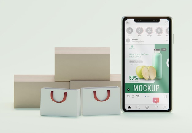 Accordo aziendale creativo con mock-up di smartphone