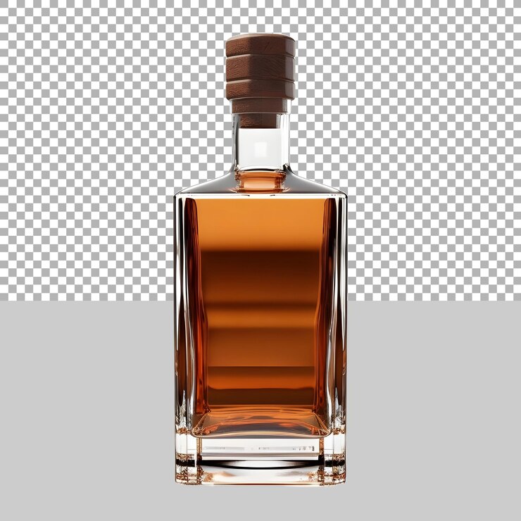 PSD aceite en botellas de vidrio sobre un fondo transparente generado por ai