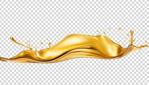 PSD el aceite dorado gotea aislado sobre un fondo transparente