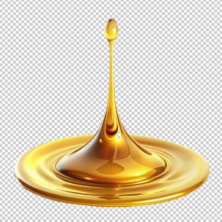 PSD aceite goteante aislado aislado sobre un fondo transparente