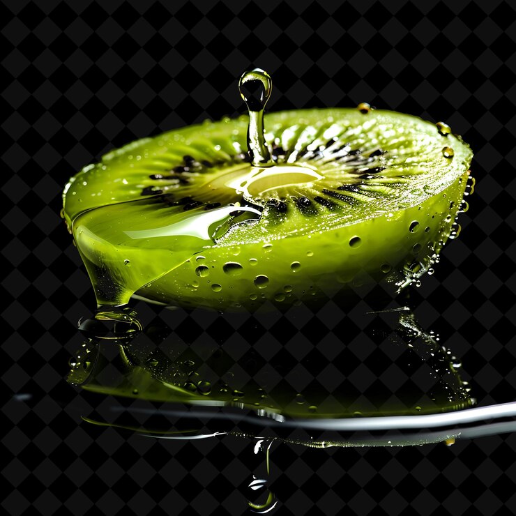 PSD el aceite de kiwi soldado desde el lado con aceite tr png efecto de neón creativo colecciones y2k