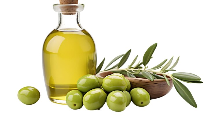 PSD aceite de oliva fresco y aceitunas