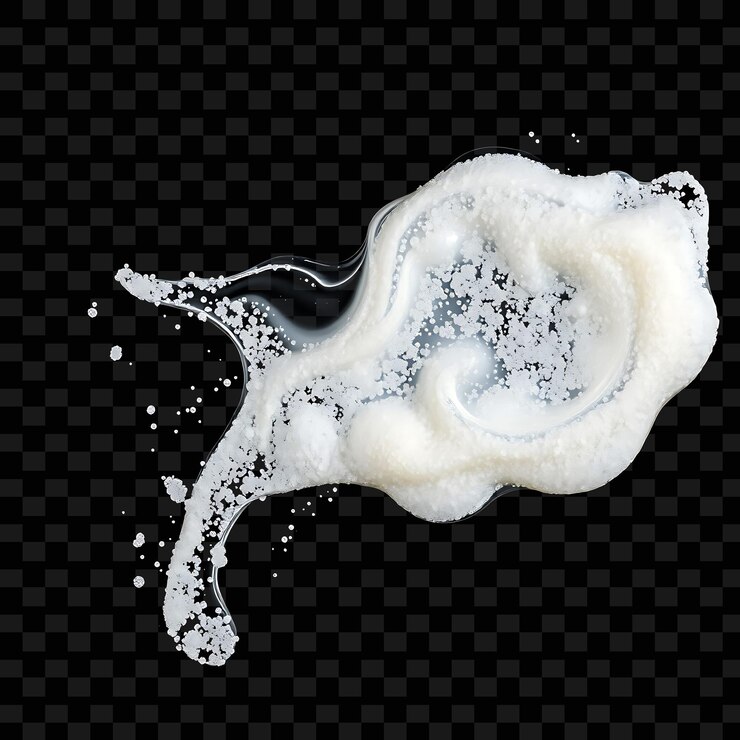 PSD el aceite de ricino mezclado con brillos blancos de perla que dan un efecto fluido png brillante y puro