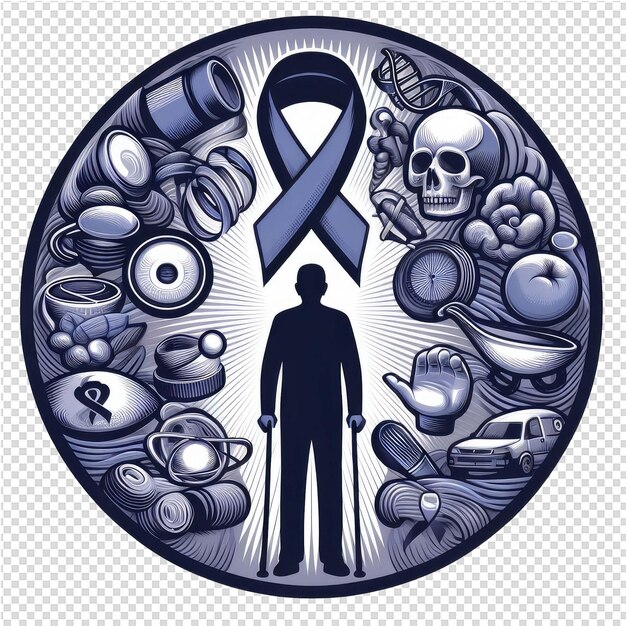 PSD aceptar la resiliencia: una celebración vectorial para la concienciación sobre el parkinson