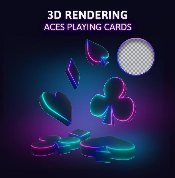 PSD aces playing cards 3d-darstellung