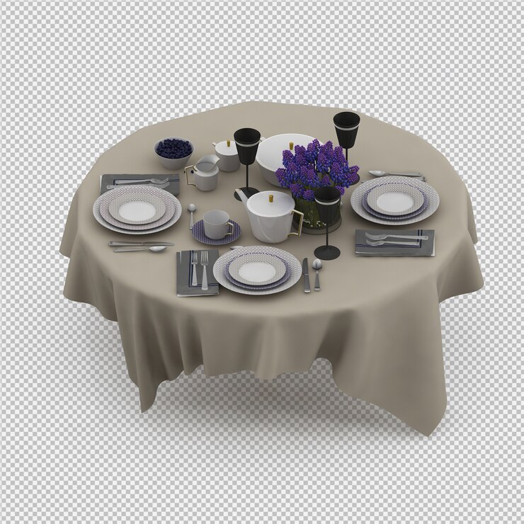 PSD acessórios de cozinha isométrica 3d render