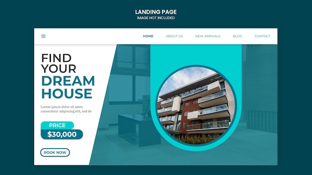 PSD acheter un modèle de page de destination de maison