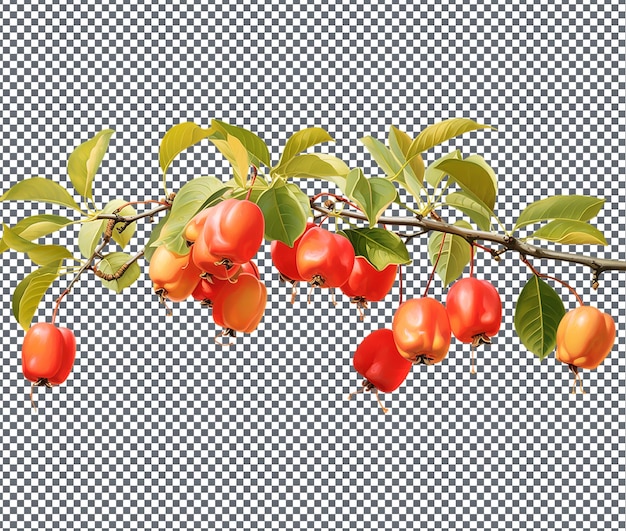 Ackee natural y fresco aislado sobre fondo transparente