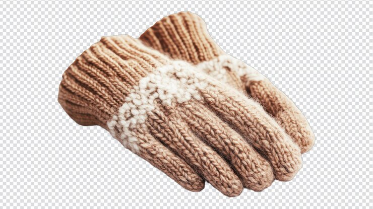 PSD un acogedor par de guantes de lana de punto perfectos para el clima frío y las actividades de invierno ideales para la promoción de la moda y el estilo
