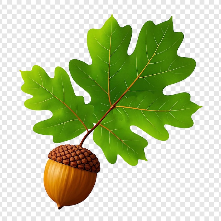 PSD acorn oak isolato su uno sfondo trasparente