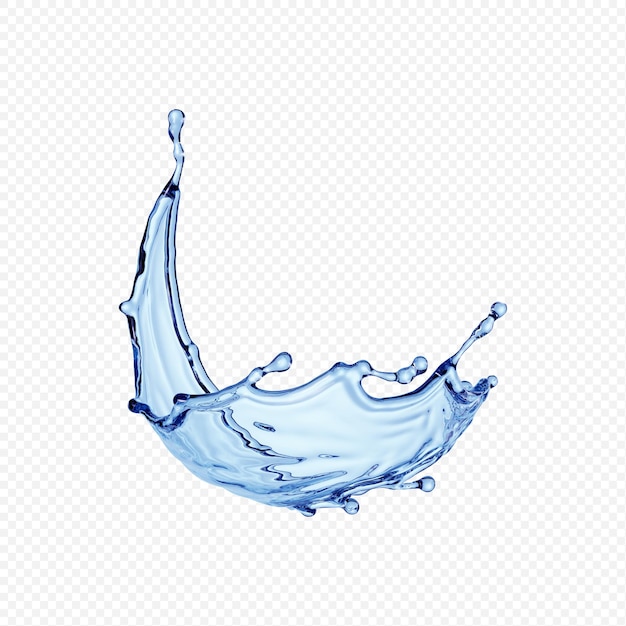 Acqua splash trasparente isolato