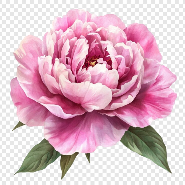 PSD acquerello a fiori di peonia rosa pittura botanica illustrazione florale