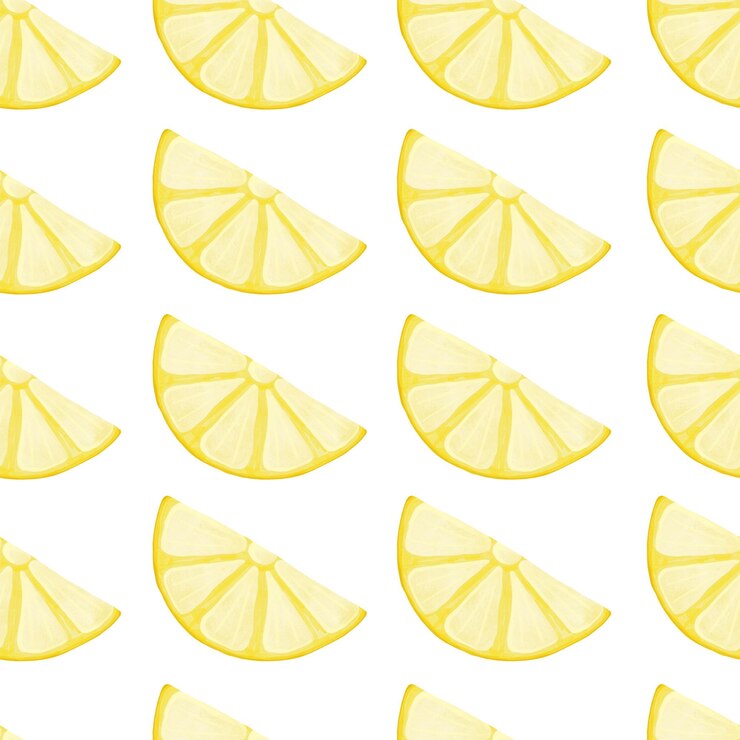 PSD acquerello a metà fetta di limone a disegno senza cuciture minimale estivo soleggiato a mano