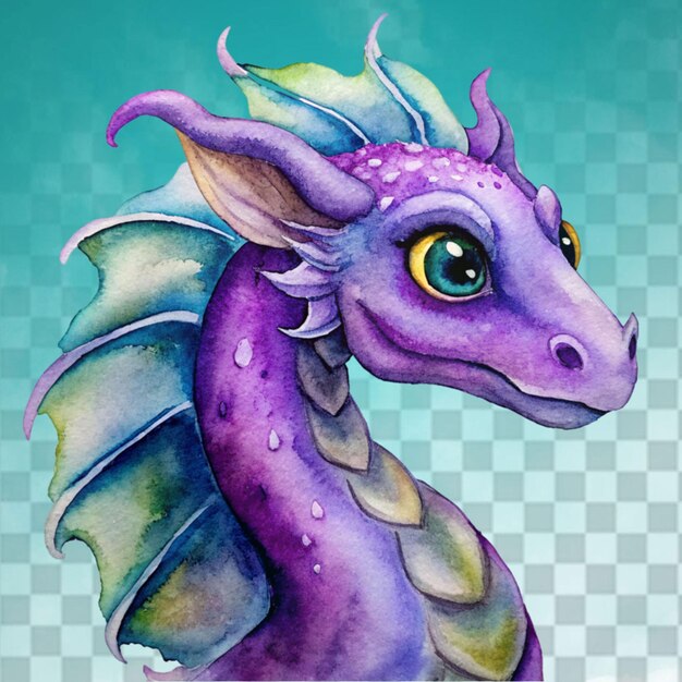 Acquerello colorato Fantasy Dragon Clipart