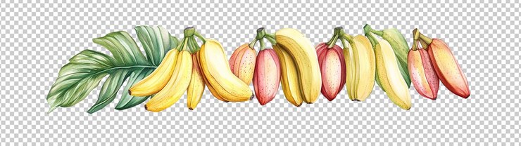 PSD acquerello di banana grafico trasparente isolato