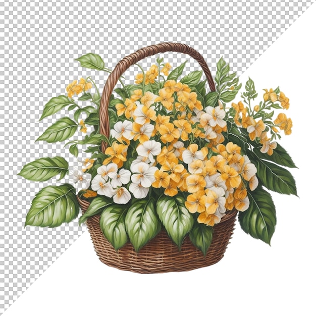 Acquerello Disegno di cesti di fiori