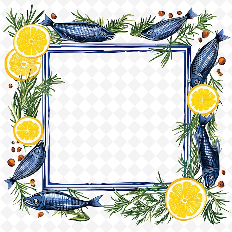 PSD acquerello natura cornice scarabocchiato paesaggio ispiratore fauna selvatica su sfondo bianco